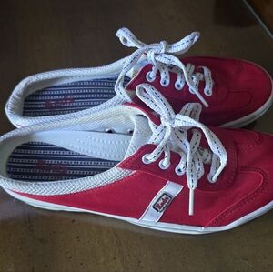 Women's KEDS Red Slip On Sneakers Size 8 GUC